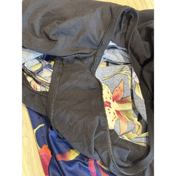 Vintage Jantzen Swim Skort Bathing Suit Sz 12 Navy Floral Tropical Hawaiian Surf - Picture 7 of 7